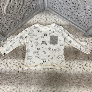 ZARA long sleeve shirt baby boys 18-24 months sporty skater animals dogs cats